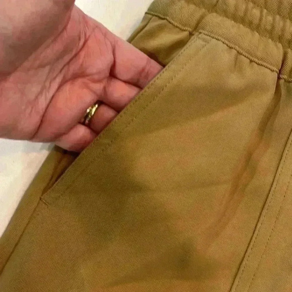 BR Sport Cargo Joggers Womens Dark Gold XS Stretch Waist Drawstring Pockets - Picture 10 of 12